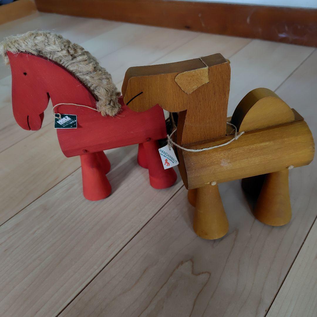 木製　おもちゃ　馬　ラクダ　２つセット　トコトコトーイ　百町森