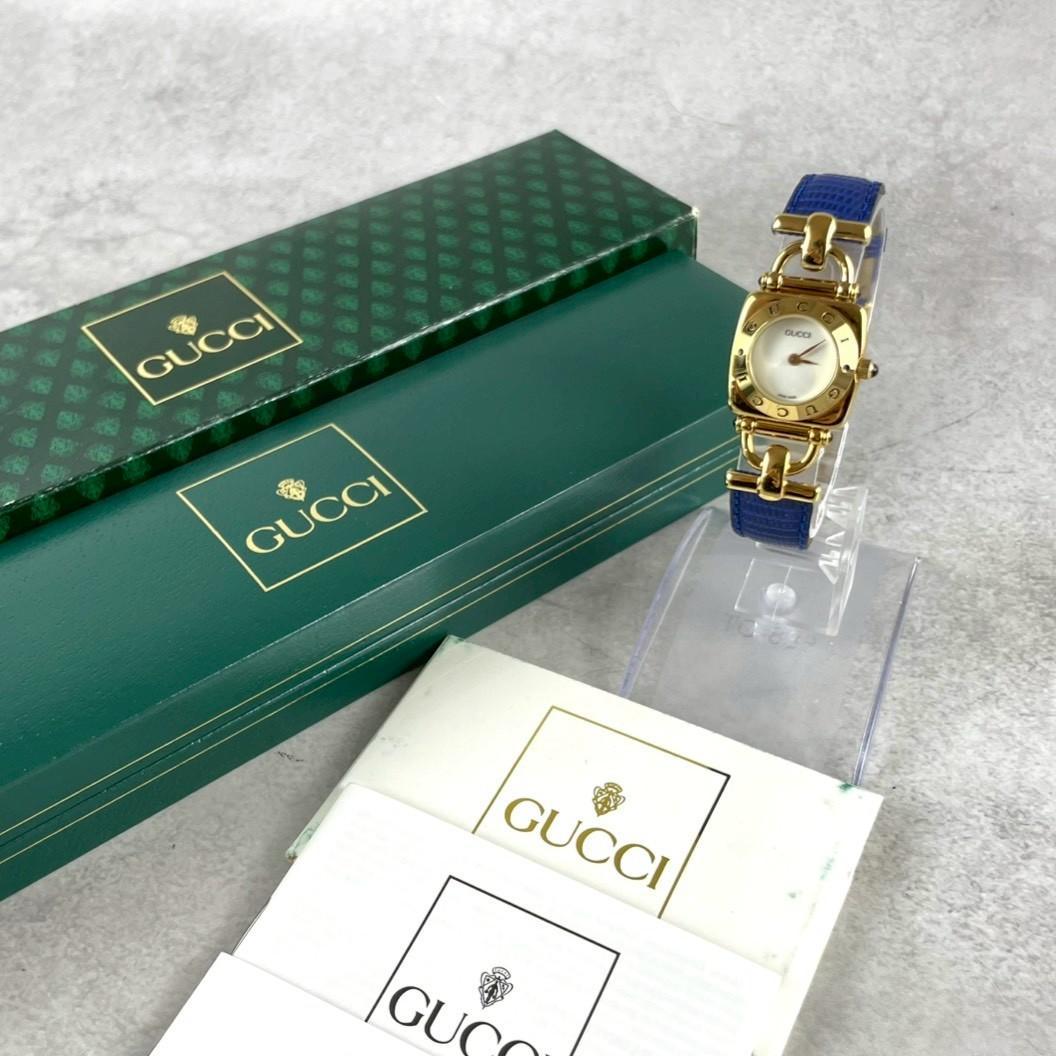 極美品 GUCCI グッチ ホースビット 6300L クォーツ レディース腕時計