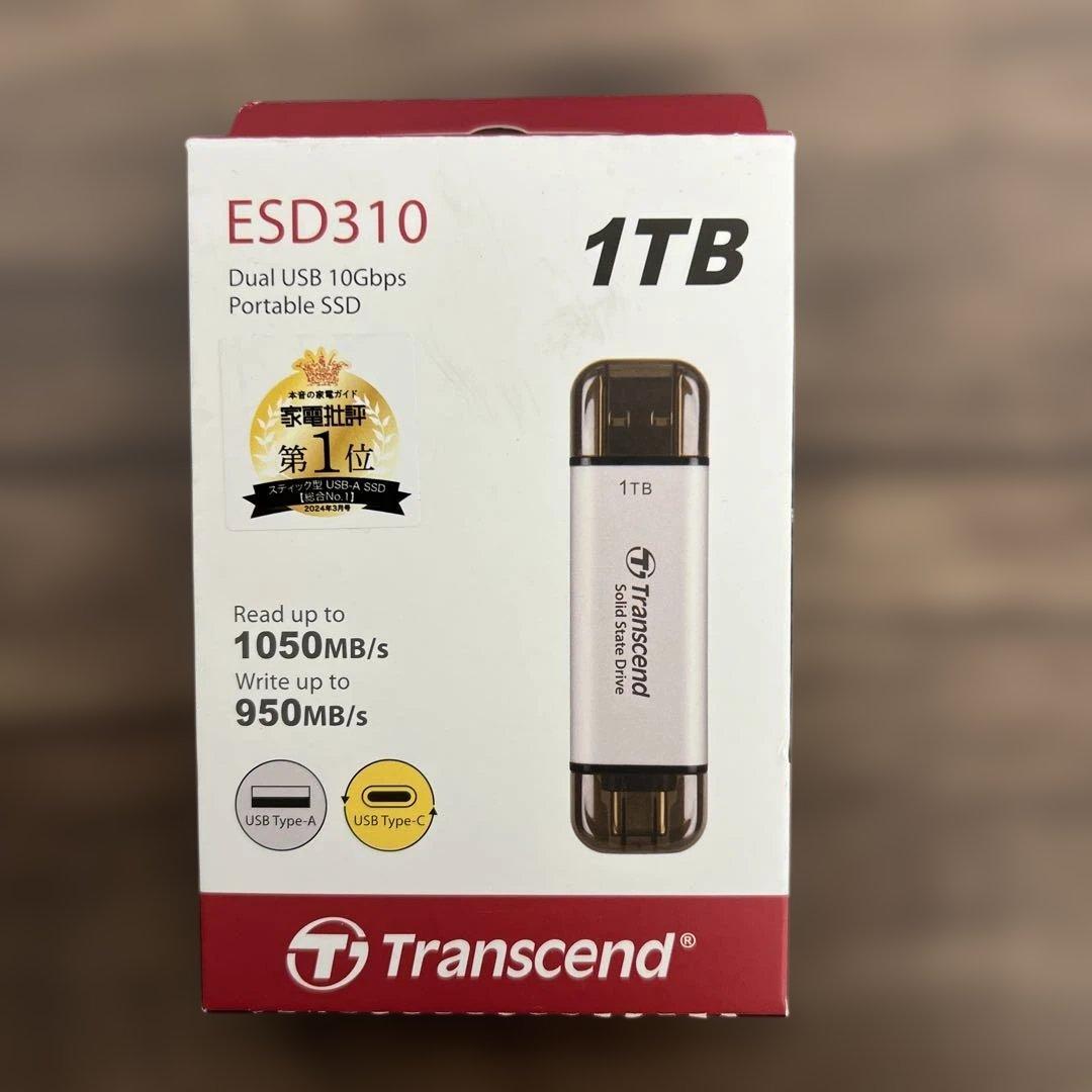 261501 トランセンド ポータブルSSD 1TB 最大1050 MB/s