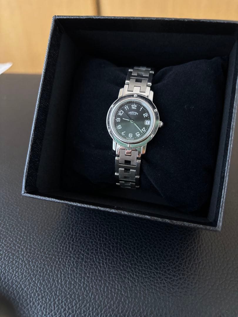 エルメス　クリッパー　ダークグレー