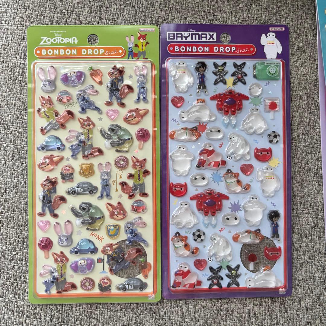即購入⭕️【正規品】ボンボンドロップシール 6枚セット　ディズニー第二弾