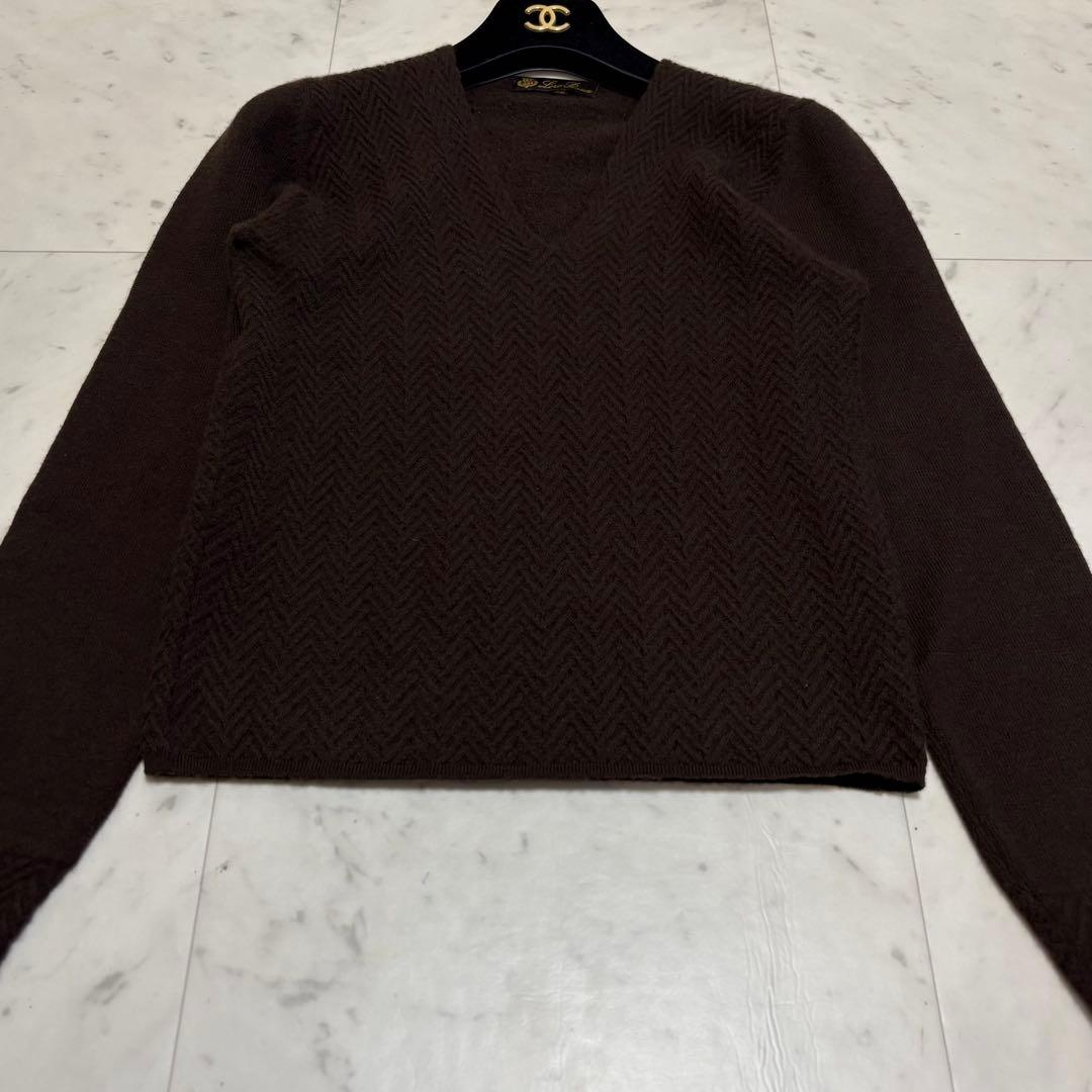 美品 ロロピアーナ イタリア製 カシミヤ95% 長袖Vネック ニット セーター