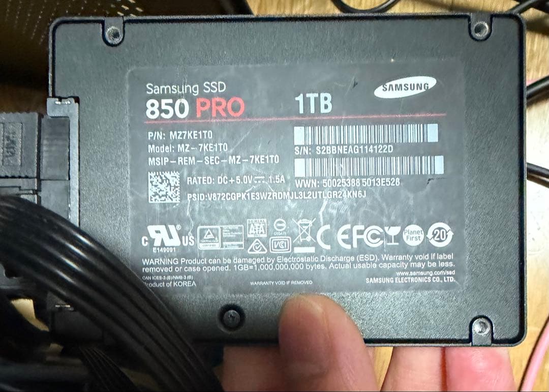 内蔵型SSD SAMUSUNG 850 PRO 1TB SSD