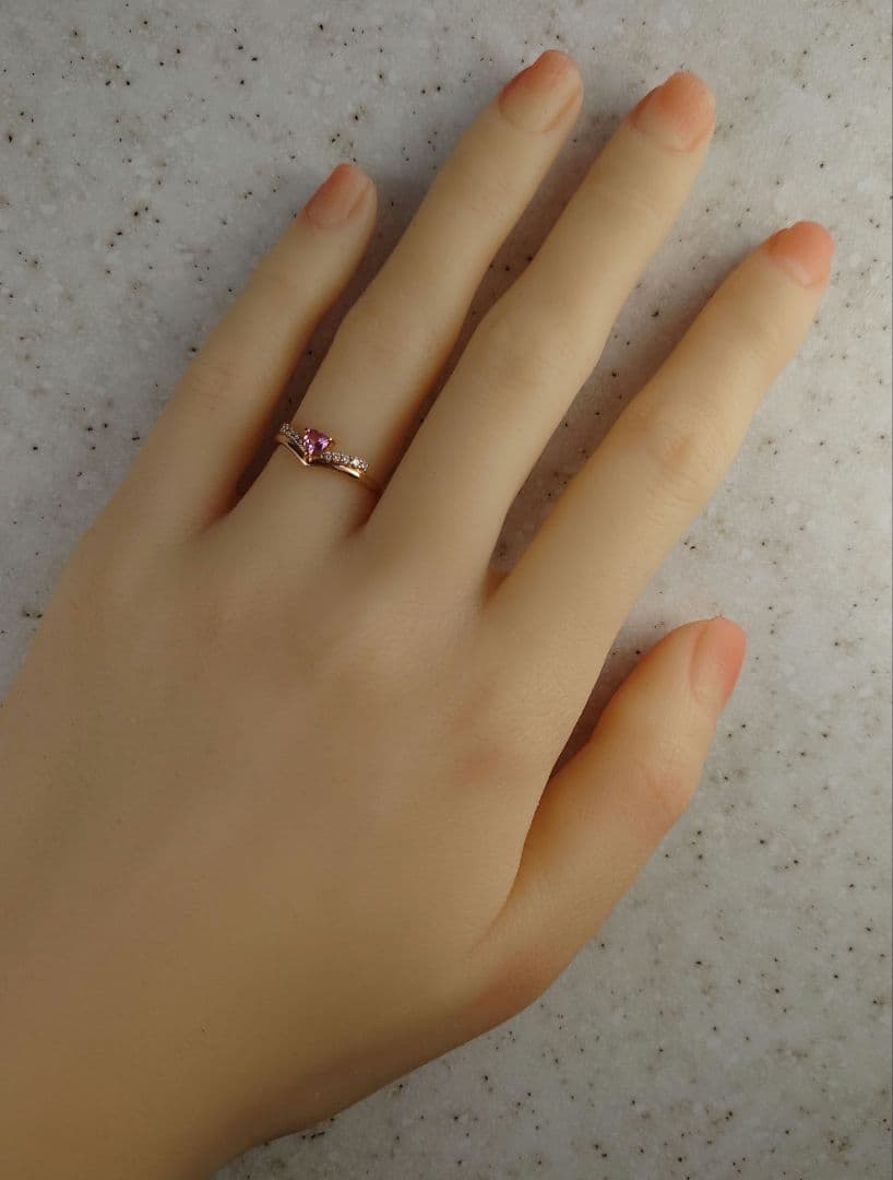 K18PGパパラチアサファイア　ダイヤモンドリング　18金　ダイヤ