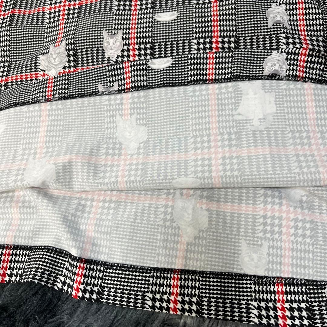 mmts　マミタス　しょこたん　グレンチェック　Aラインワンピース 総猫柄　F