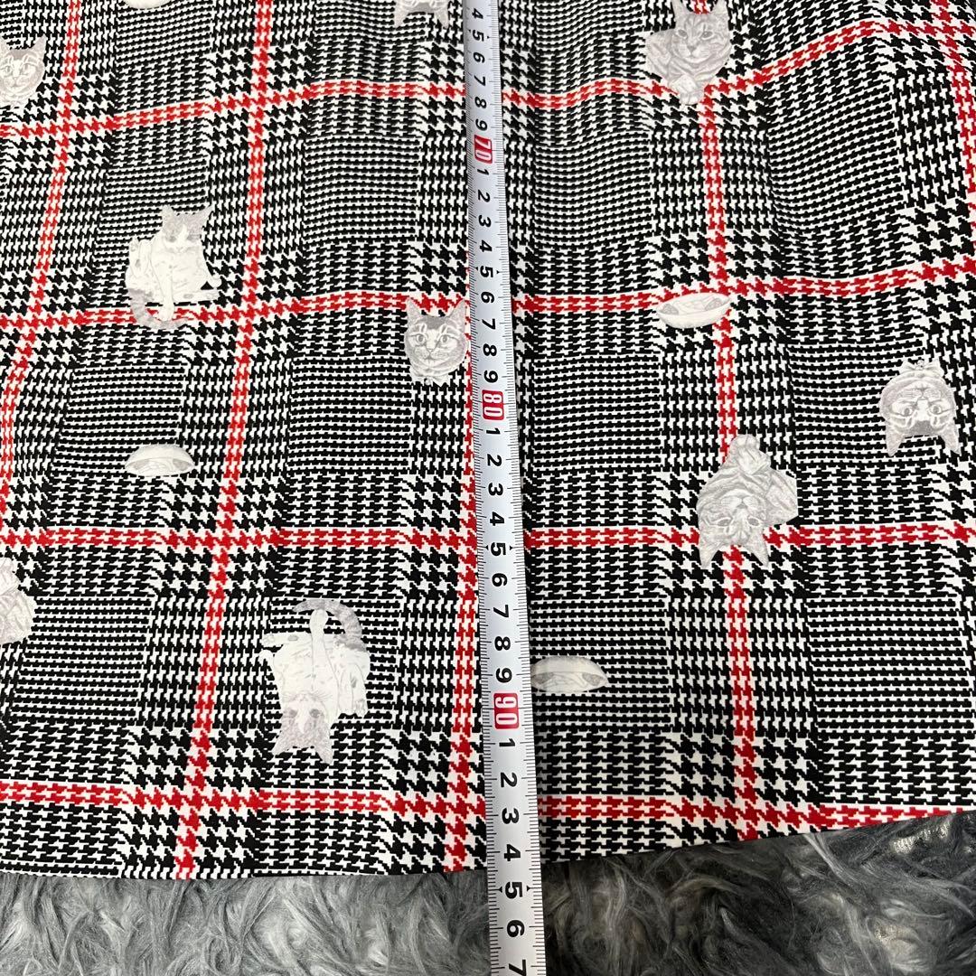 mmts　マミタス　しょこたん　グレンチェック　Aラインワンピース 総猫柄　F