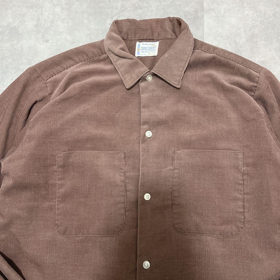 60s 70s ヴィンテージ タウンクラフトtowncraftコーデュロイシャツ