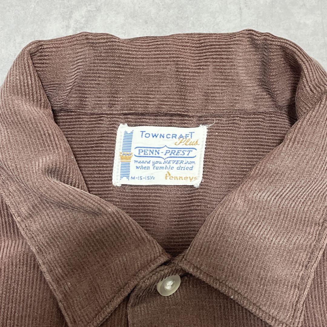 60s 70s ヴィンテージ タウンクラフトtowncraftコーデュロイシャツ
