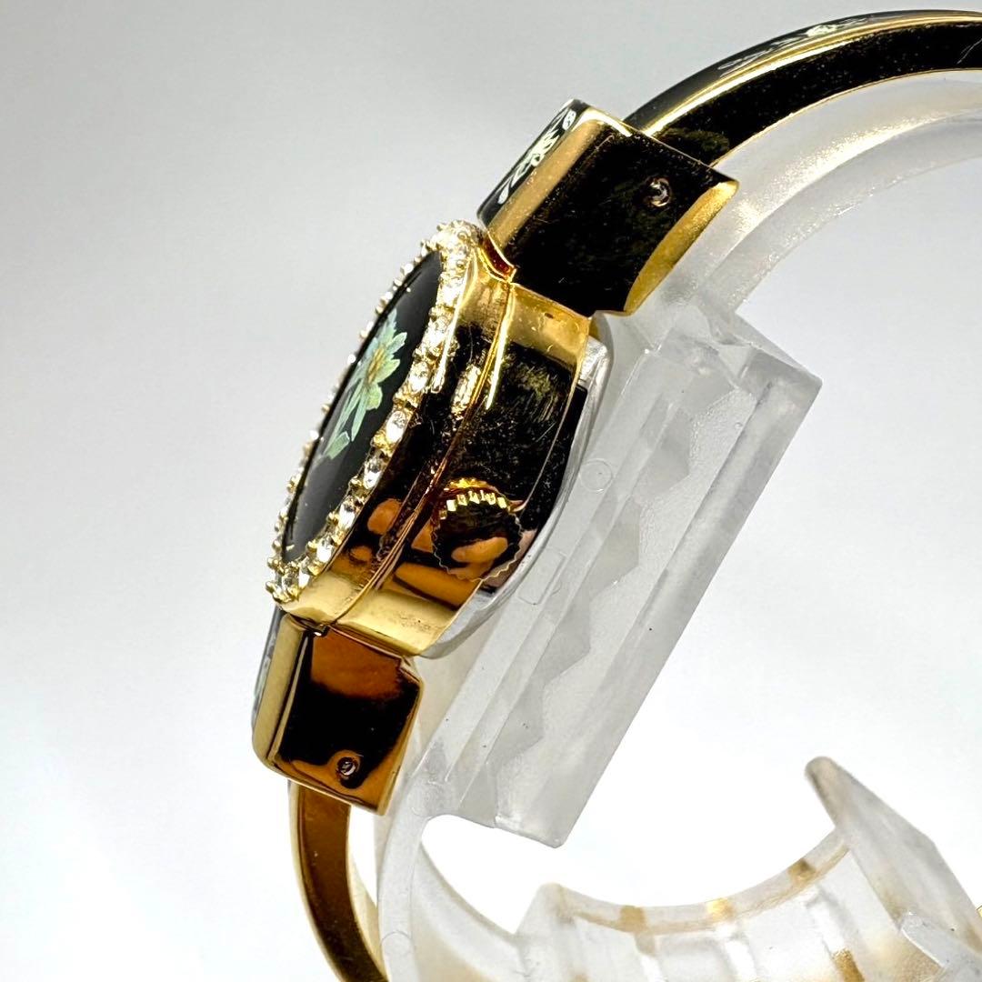 稼働品☆アンドレムッシュ バングルウォッチ クォーツ腕時計 スイス製 ネイビー