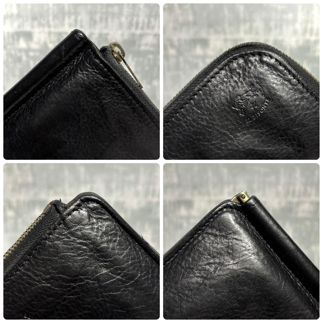 【新品クリップ付き！】イルビゾンテ マネークリップ レザー 黒 ミニ財布