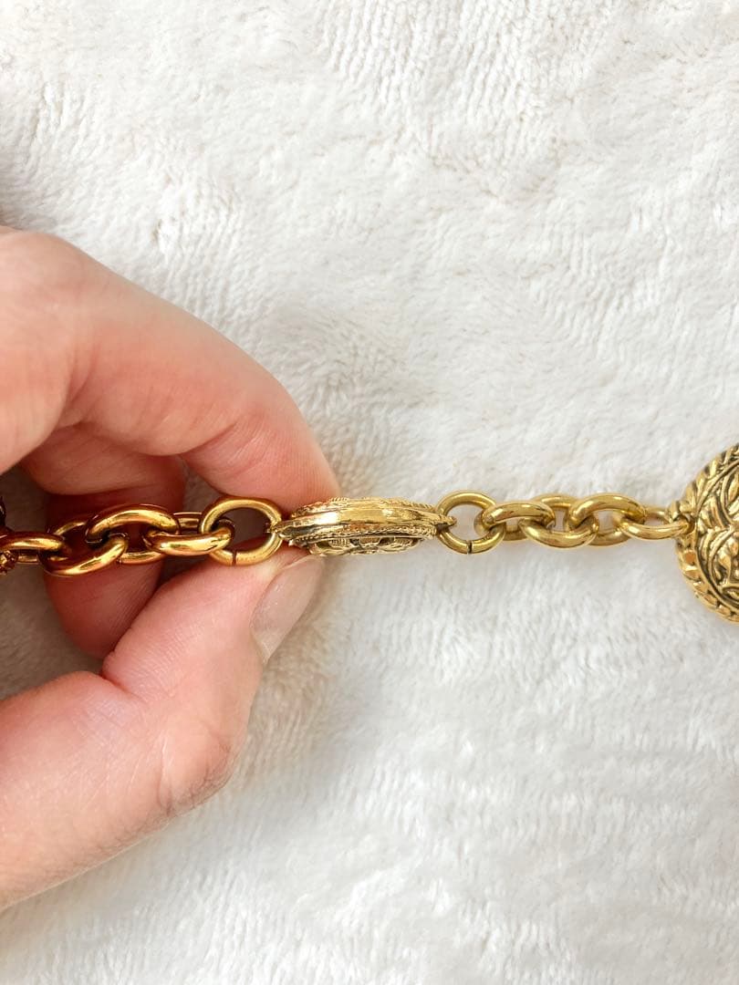 レア CHANELシャネル ビンテージゴールドチェーンベルト 乗馬 アンティーク