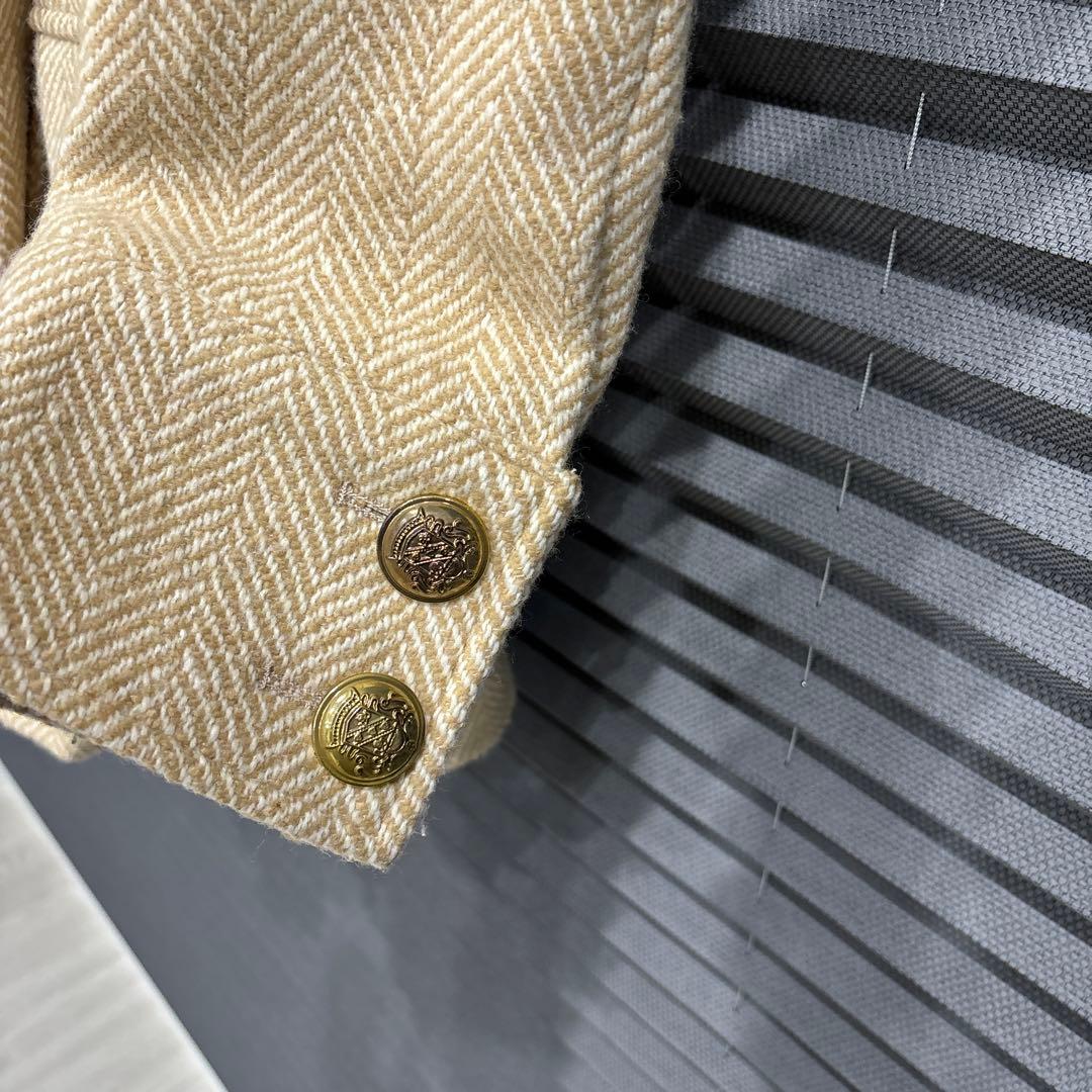 LIZLISA ベージュ　キャメル ヘリンボーンコート