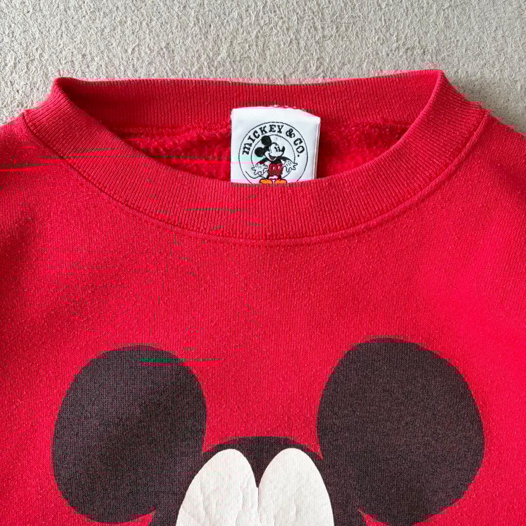 古着 90年代 ミッキーマウス おすわり　キャラクタースウェットトレーナー
