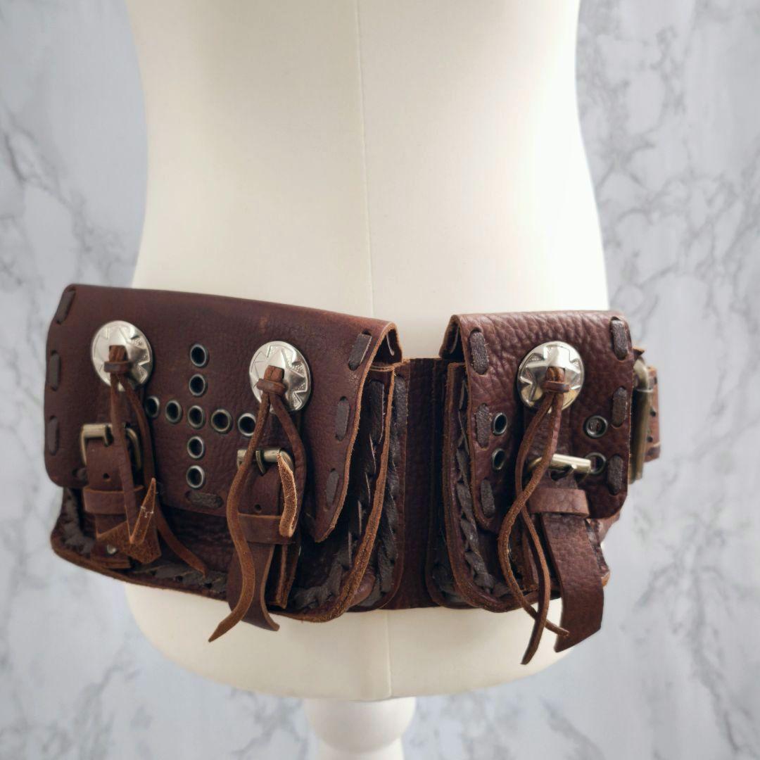 【激レア 希少】ボディバッグ 本革 アモベルト バンダリア パンク バイカー