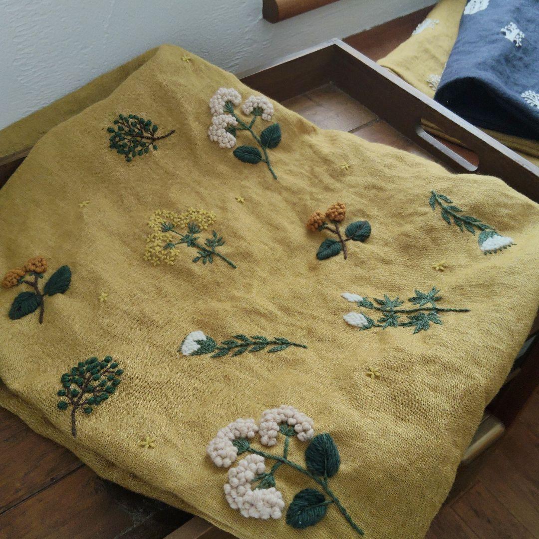 【ちゃちゃ子様オーダー専用ページ】リネン刺繍　クッションカバー　エコバッグ