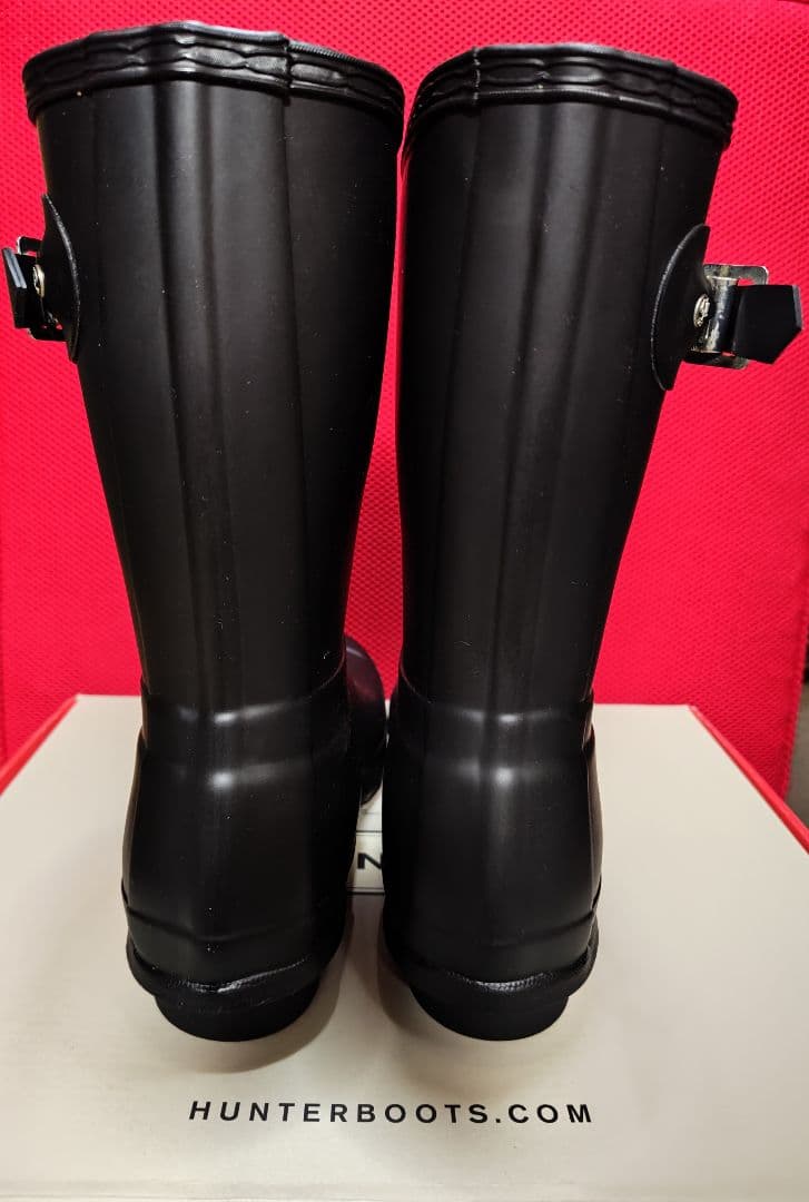 【新品未使用】HUNTER ブラック 長靴 バックル付き 24cm