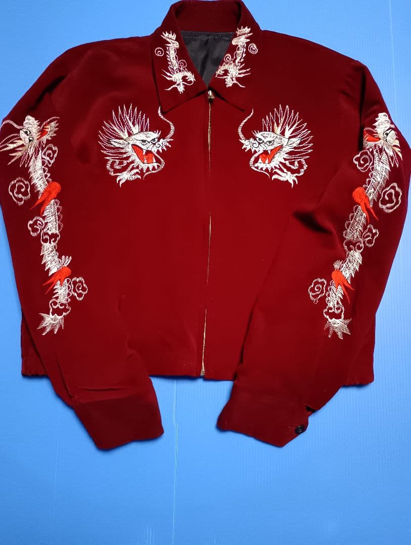 さらに値下げしました。スカジャン　襟付き　ベロア ヴィンテージ