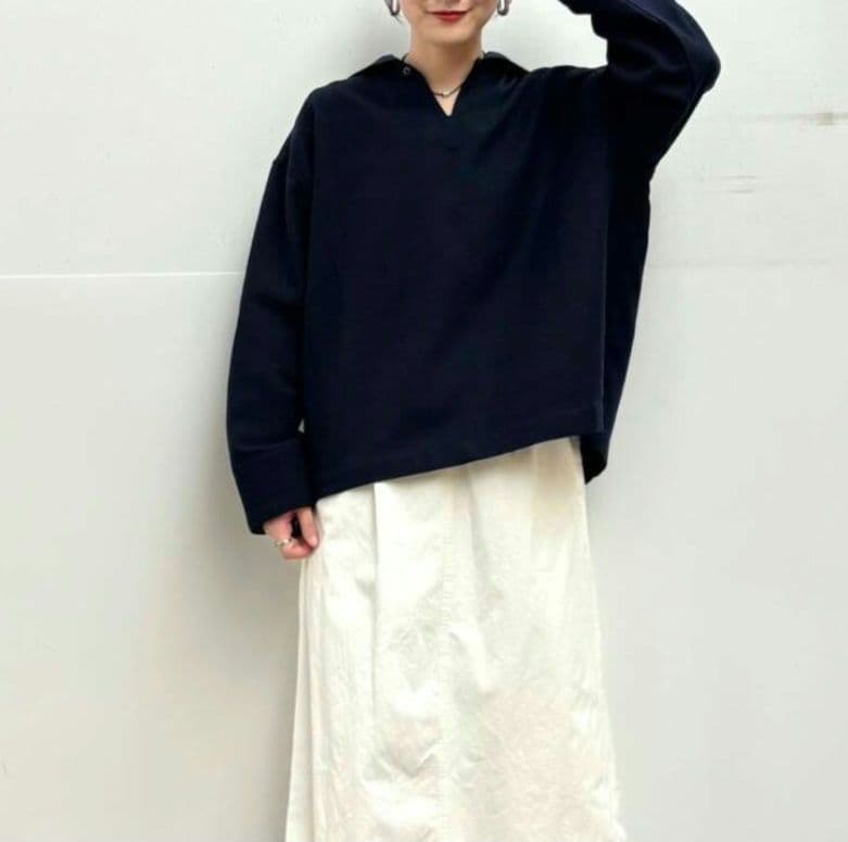 新品タグ付き かぐれ ウールコットン セーラープルオーバー セーラーカラー