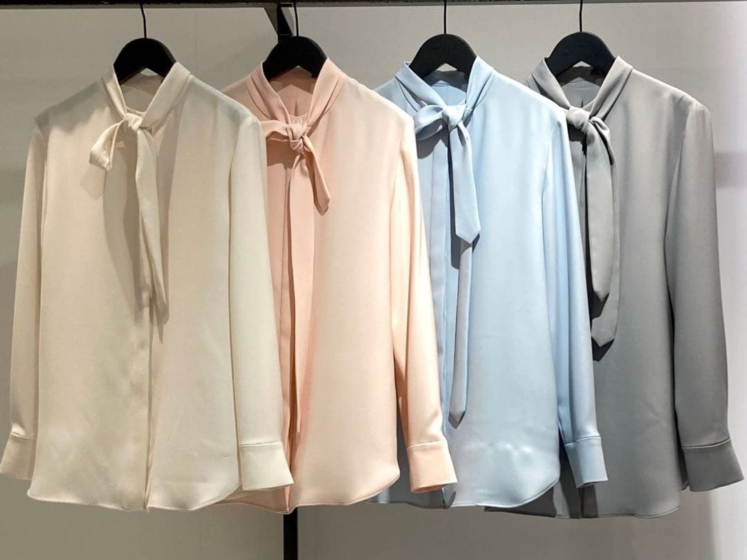 theory luxe 2Way ボウタイブラウス　Jens ピンク　40