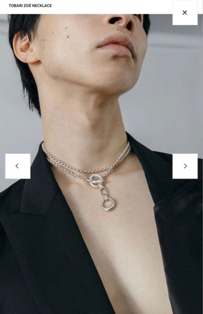 ぽ*ん様 ヒアーズ シルバー 二重チェーン　TOBARI ZOÉ NECKLAC