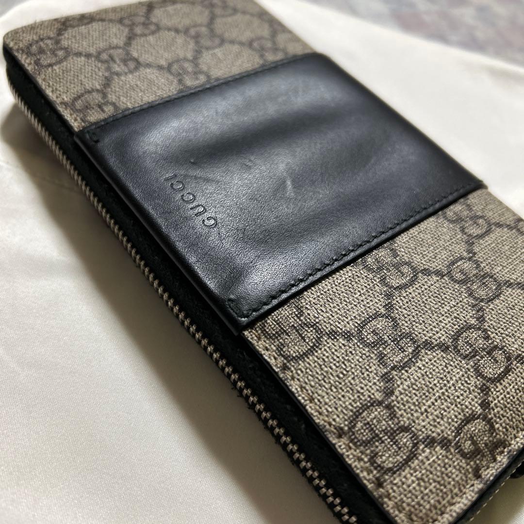 GUCCI GGパターン 長財布 ベージュ/ブラック