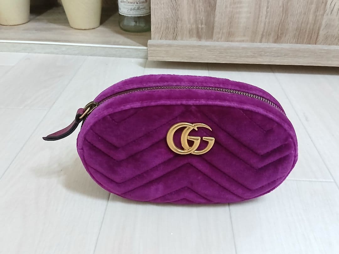 GUCCI グッチ GGマーモント ベルベット ベロア バッグ　パープル