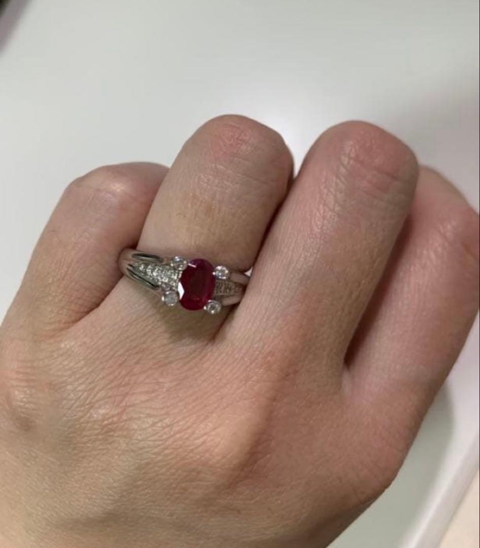 ⭐️本日限定値下げ⭐️ビルマ産ルビー　天然ルビー（宝石鑑別書付き）プラチナリング