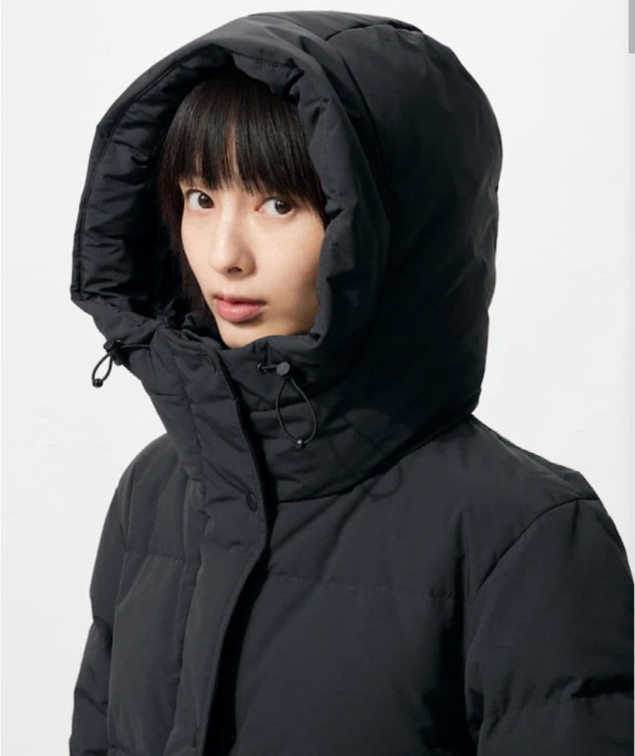 ユニクロ ウルトラウォームダウンロングコート ブラック WOMEN M