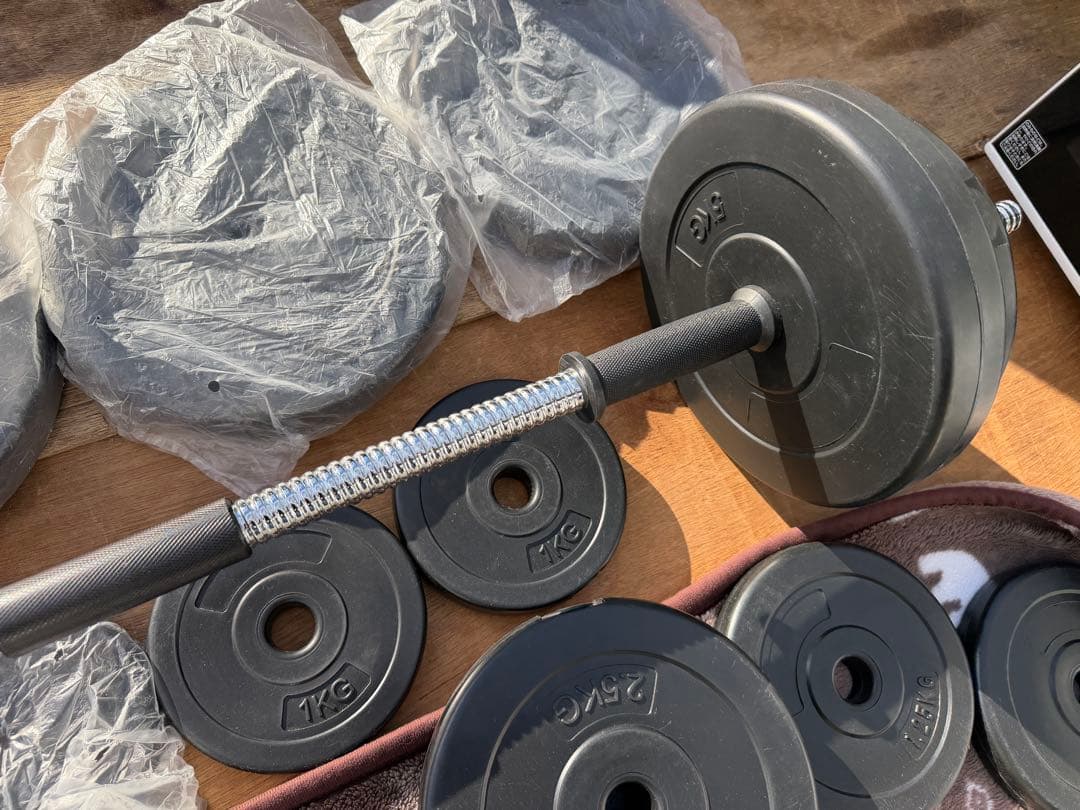 60kg ダンベル兼用バーベル 連結シャフト 可変式 筋トレ セット カール