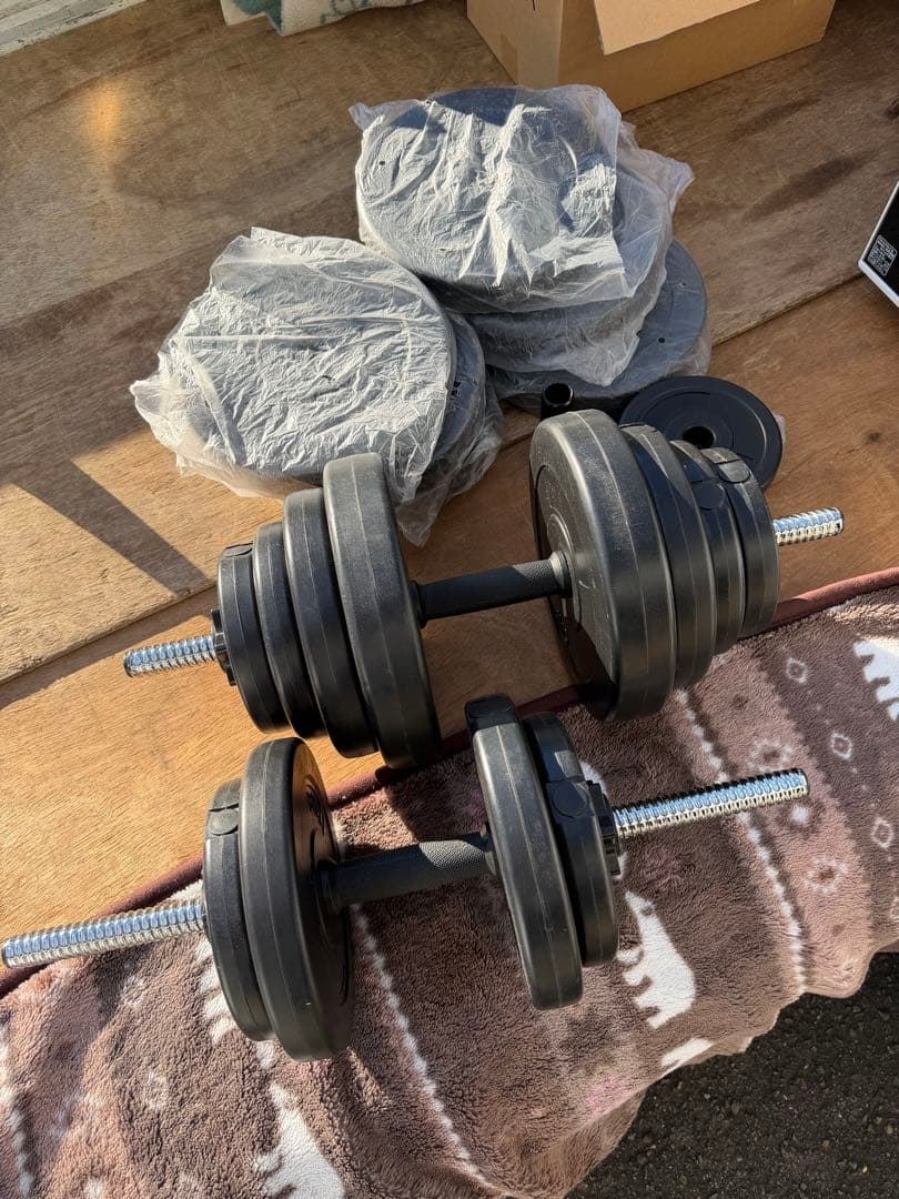 60kg ダンベル兼用バーベル 連結シャフト 可変式 筋トレ セット カール