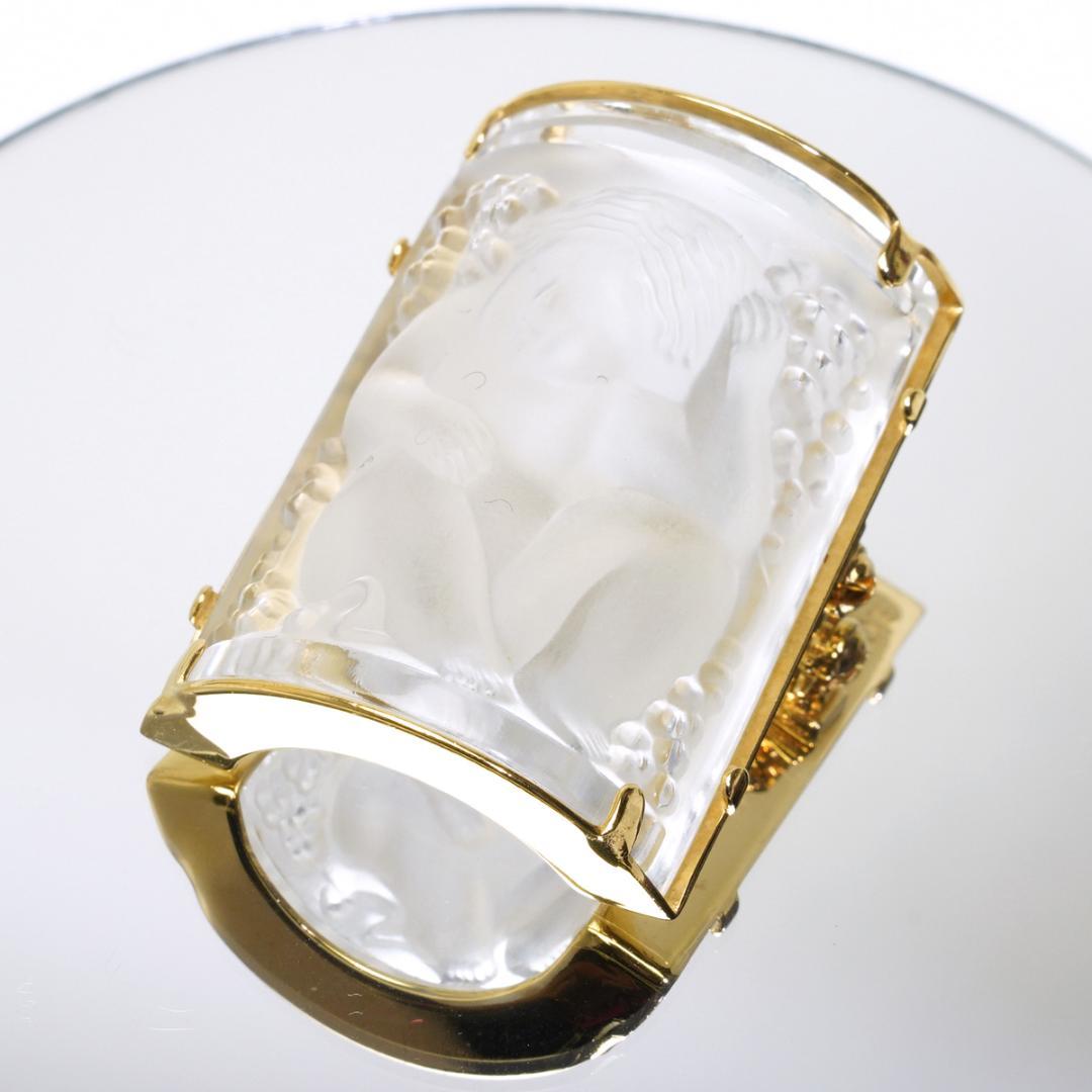 ラリック アンファン エンジェル ブローチ 天使 ゴールド LALIQUE