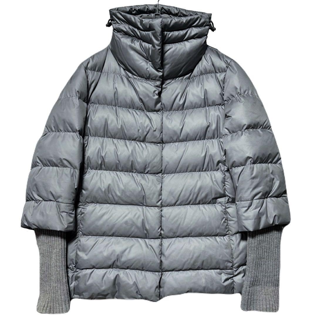 希少✨高級 ブルーガール ブルマリン ショート ダウンコート リブ袖 グレー