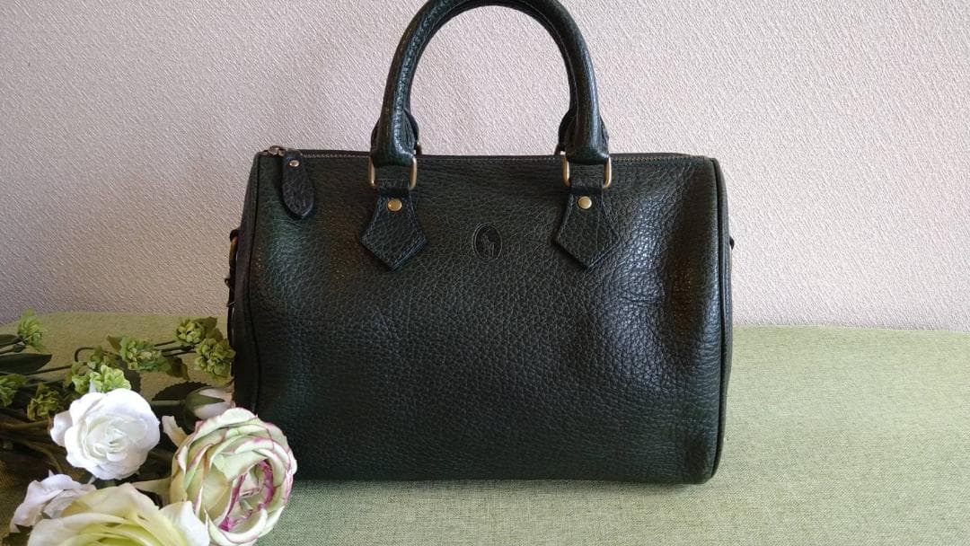 未使用 Ralph Lauren ラルフローレン ミニボストンバッグ グリーン