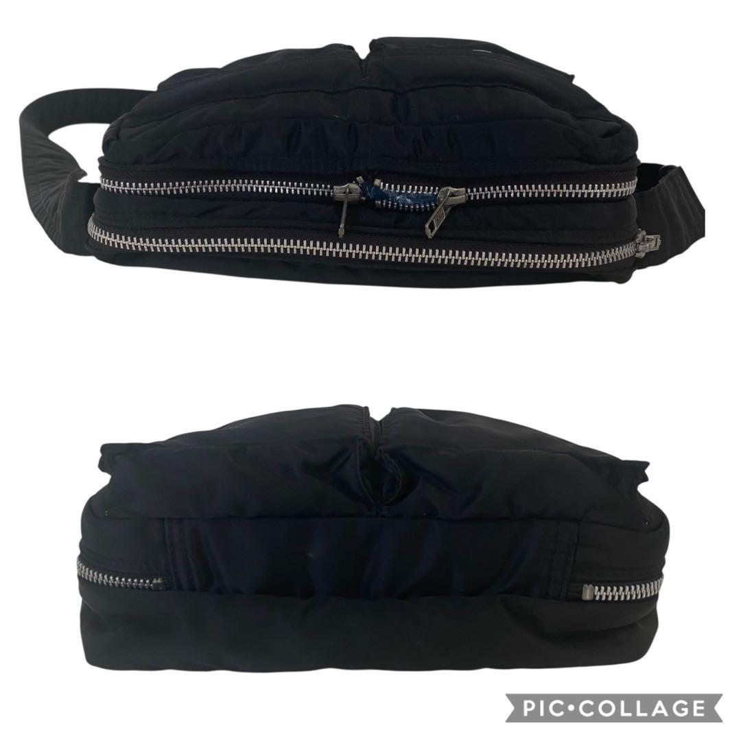 美品　ポーター　タンカー　ショルダーバッグ　ダブルジップ　ブラック　二層