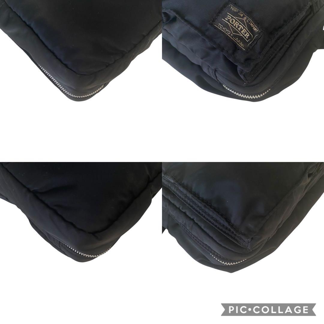 美品　ポーター　タンカー　ショルダーバッグ　ダブルジップ　ブラック　二層