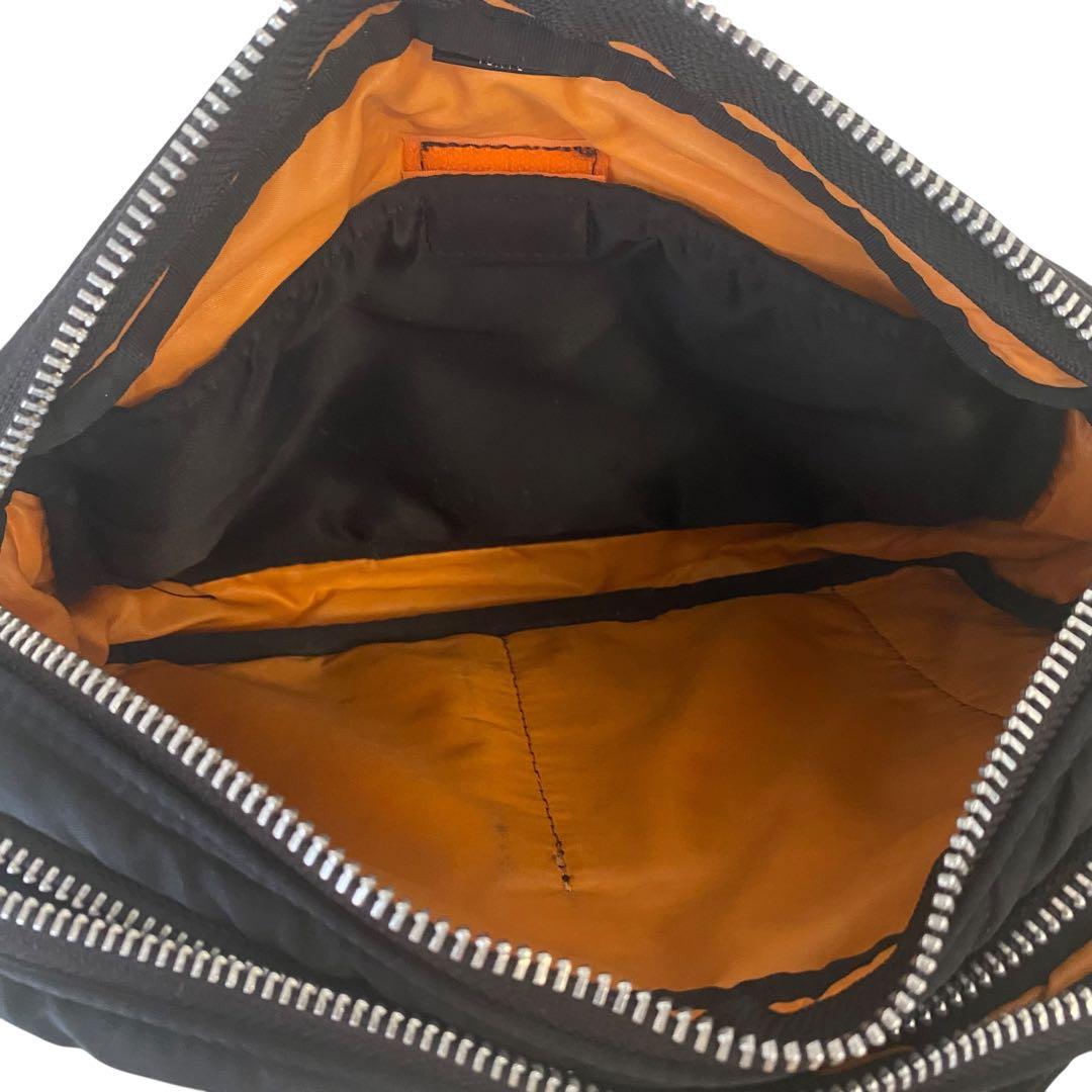 美品　ポーター　タンカー　ショルダーバッグ　ダブルジップ　ブラック　二層