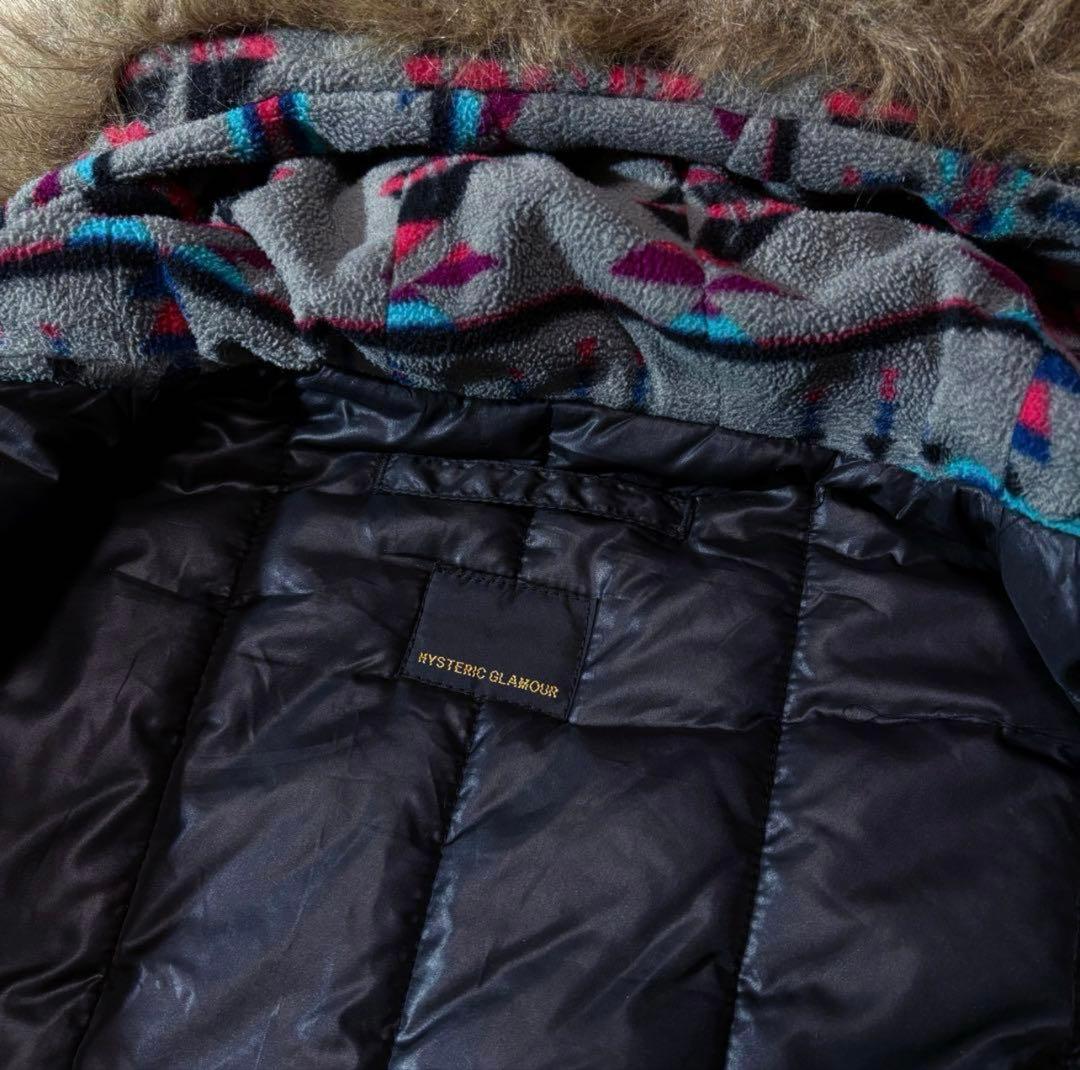 【美品】ヒステリックグラマー　モッズコート　メンズM　ブラック　総柄　ヒスガール