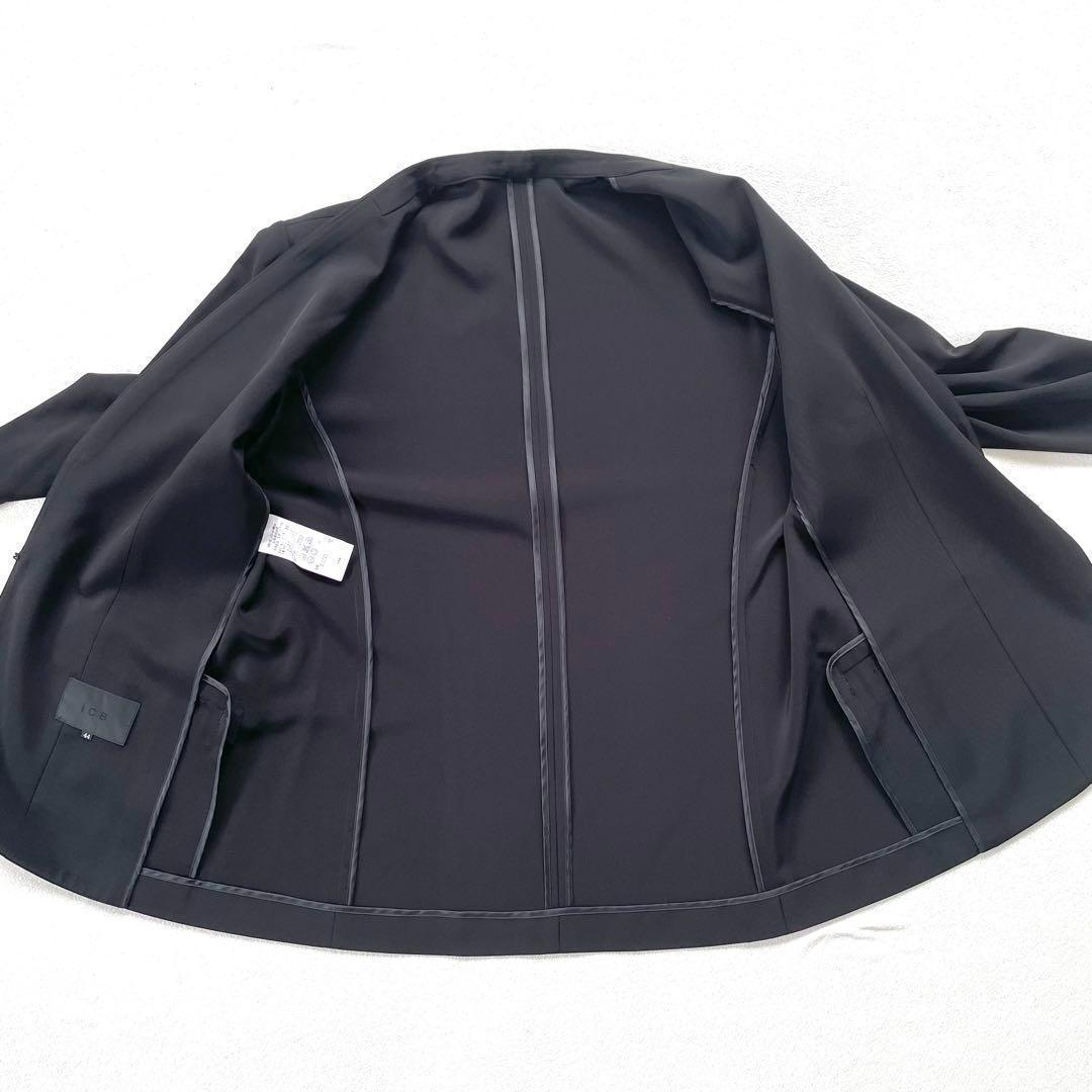 極美品・大きいサイズ✨ICB ノーカラー パンツ スーツ セットアップ シルク