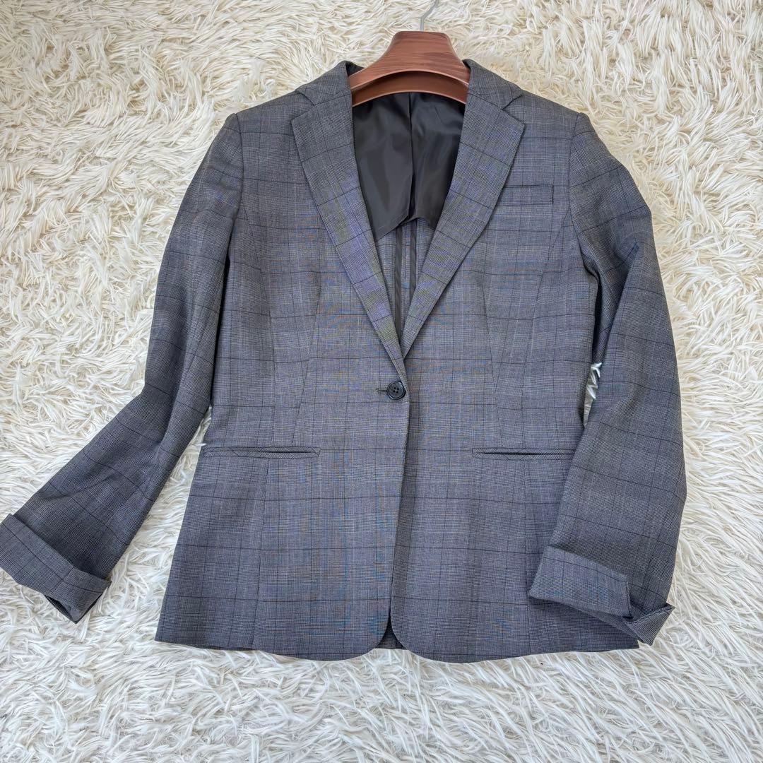 美品　SUIT SELECTスーツ　3点セット　グレーチェック　春夏対応11号