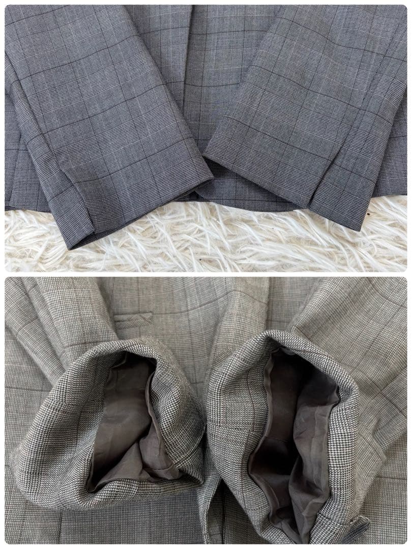 美品　SUIT SELECTスーツ　3点セット　グレーチェック　春夏対応11号