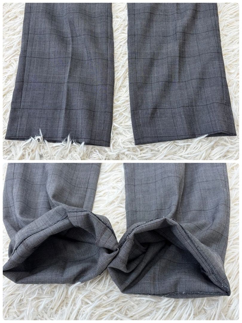 美品　SUIT SELECTスーツ　3点セット　グレーチェック　春夏対応11号
