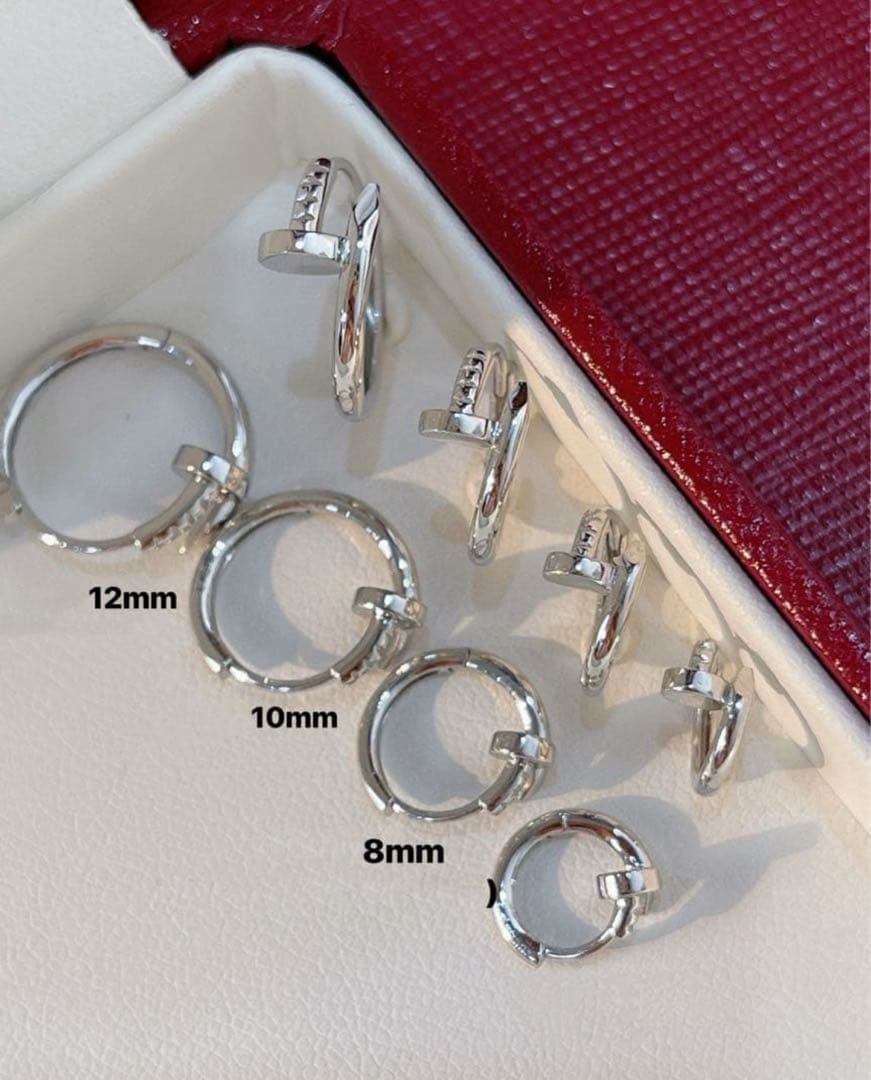 K18YG WG PG 天然ダイヤモンド　釘モチーフ　フープピアス(ダイヤなし)