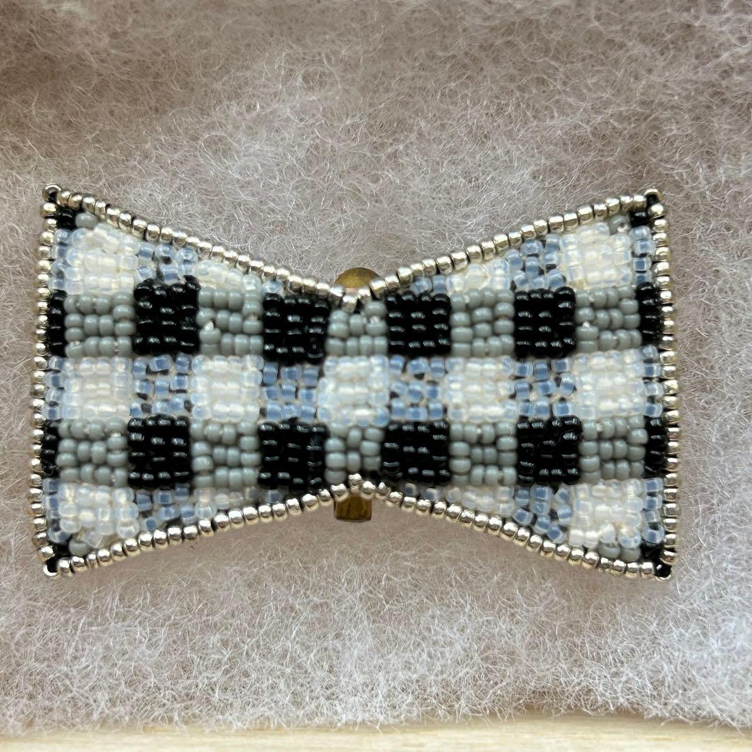 タマスの帯留ブローチ ギンガムリボン