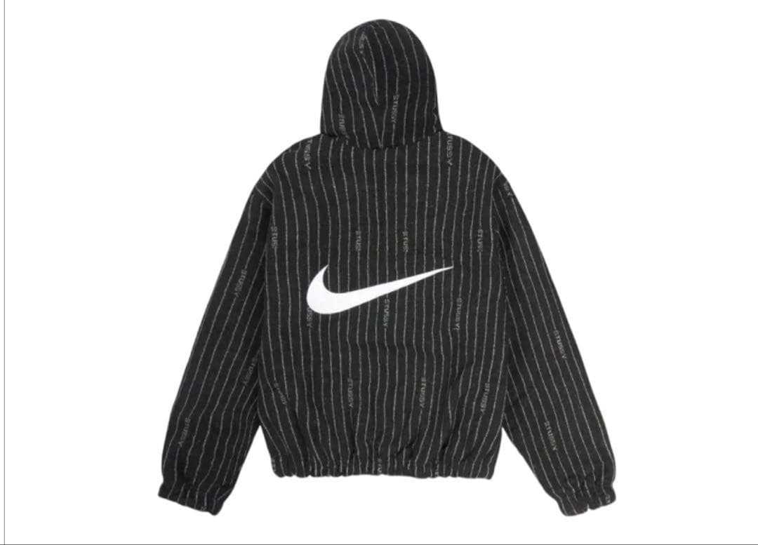 ジャケット・アウター Stussy x Nike Striped Wool Jacket Black