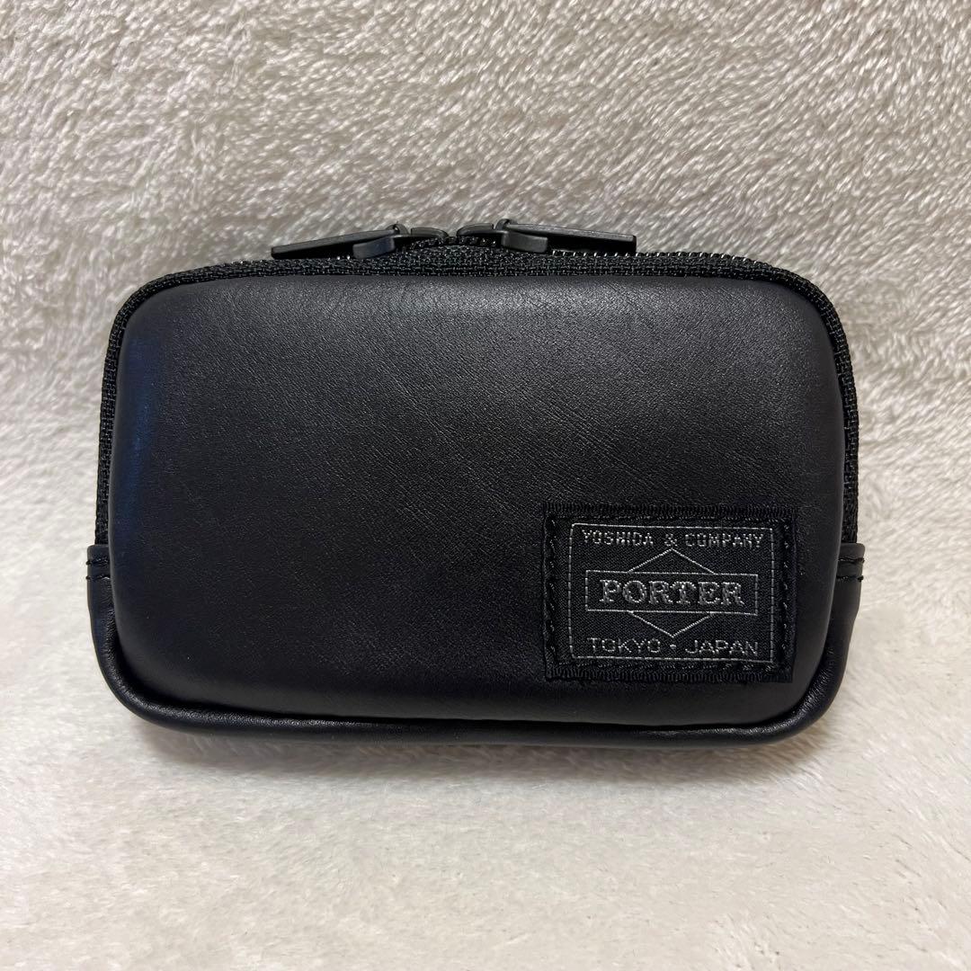 【未使用級 希少】ポーター アルーフ マルチケース カーフレザー 高級 黒