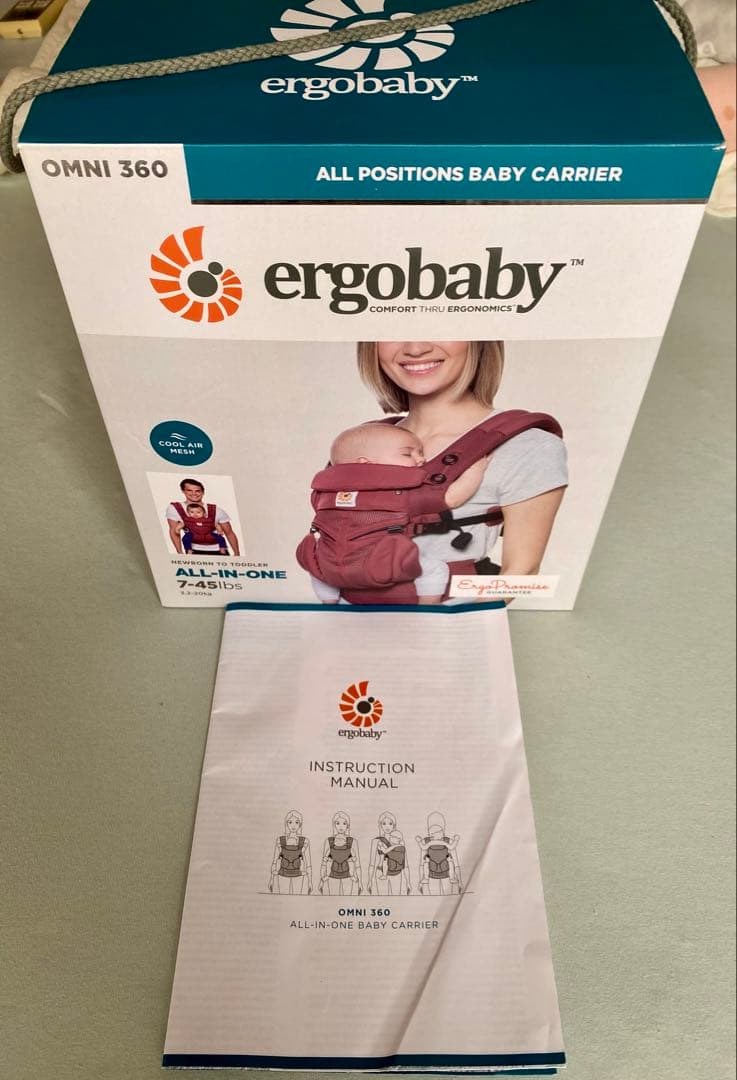 美品】エルゴ オムニ360 クールエア メッシュ 前向き抱っこ　プラム色