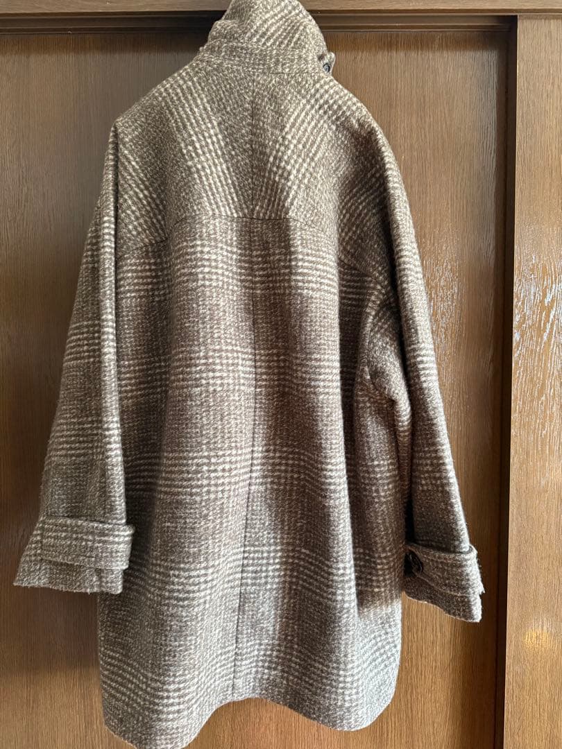 美品　Spick & Span Wスライバーチェックハーフコート　36
