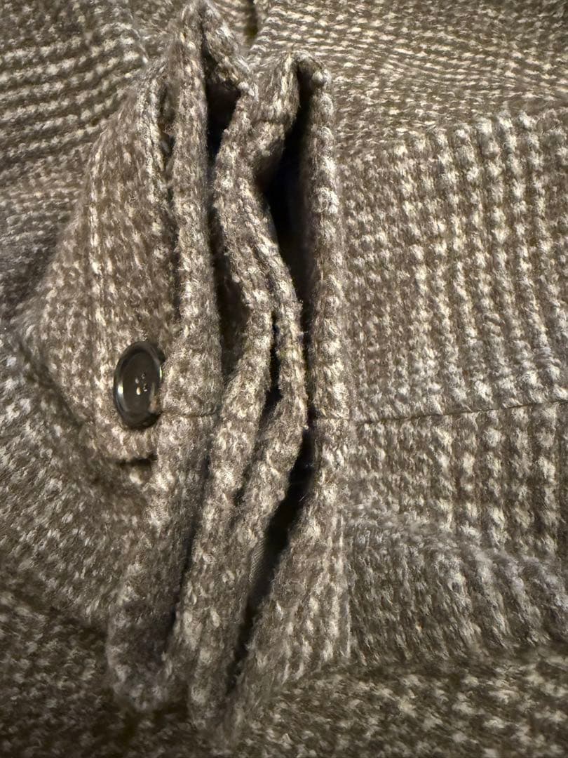 美品　Spick & Span Wスライバーチェックハーフコート　36