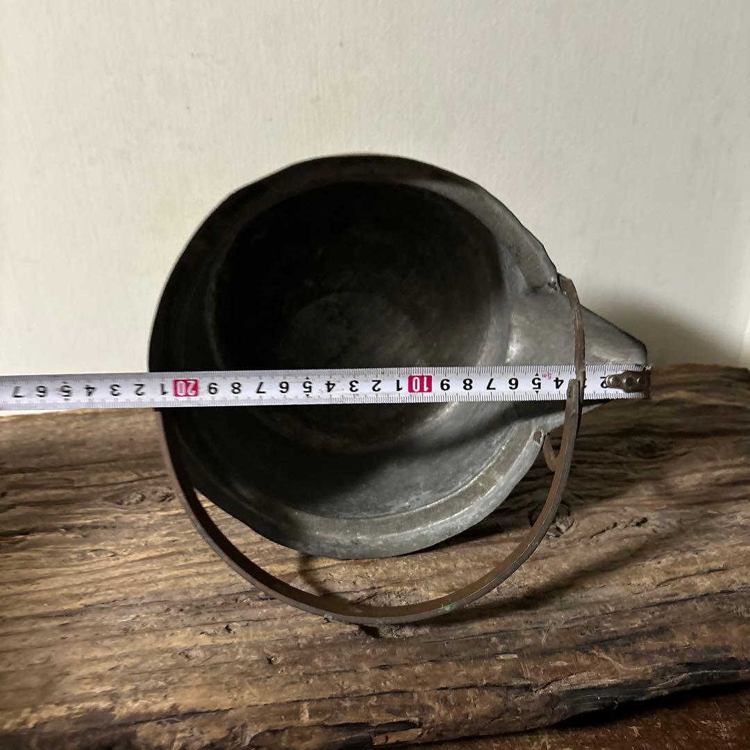 シャビー　古い片口銅鍋　⑥ コッパーケトル　片口　ガーデニング　古道具　検:李朝