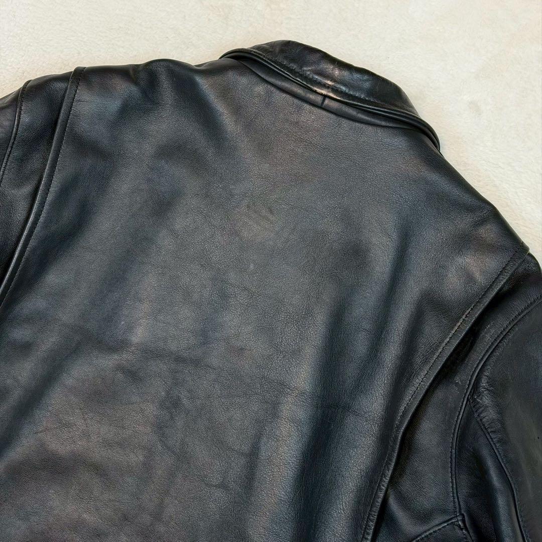 SIZE46 VANSON ENF ライダースジャケット ブラック 大きいサイズ